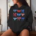 Cute Coquette Bows 4Th Of July Patriotic Girls Women Hoodie Gifts for Her