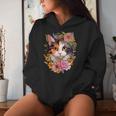 Cute Floral Calico Cat Women Hoodie Gifts for Her