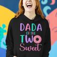 Dada Of The Two Sweet Dad 2Nd Birthday Girl Donut Party Women Hoodie Gifts for Her