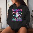 Daddy Of The Birthday Princess Girl Flossing Unicorn Daddy Women Hoodie Gifts for Her