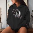 Daisy Flowers Moon Cat Witchy Cats Women Hoodie Gifts for Her