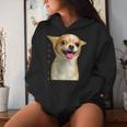 Damen Chihuahua- Für Hunde Mama Papa Liebe Haustier Welpe ChiuauahaMit-Ausschnitt Kapuzenpullover für Damen Geschenke für Sie