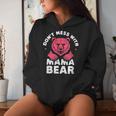 Damen Lustiger Muttertag Für Damen Don't Mess With Mama Bear Mit-Ausschnitt Kapuzenpullover für Damen Geschenke für Sie