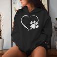 Dog Paw Print Heart For Mom For Dad Women Hoodie Gifts for Her