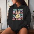 Dont Worry Be Hoppy Bunny Smile Face Retro Groovy Easter Women Hoodie Gifts for Her