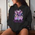 Elephant Flower Forget Me Not Alzheimer's Awareness Month Women Hoodie Gifts for Her
