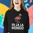 Fa La La Mingo Flamingo Christmas Tree Lights Tropical Xmas Women Hoodie Gifts for Her