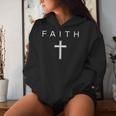 Faith Cross Minimalist Christian Faith Cross Women Hoodie Gifts for Her