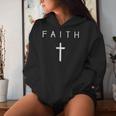Faith Cross Subtle Christian Minimalist Religious Faith Women Hoodie Gifts for Her