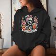 Floral Just Peachy Skeleton Drink Retro Humor Women Hoodie Gifts for Her
