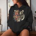 Floral Tiger Girls Flowers Tiger Face For Tigers Lover Women Hoodie Gifts for Her