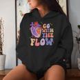 The Flow Of The Heart Cardiac Nurse Cardiology Sonographer Women Hoodie Gifts for Her
