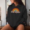Fox Lake Illinois Il Vintage Rainbow Retro 70S Women Hoodie Gifts for Her