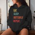 Butterfly Watching Eat Sleep Butterfly Watching Women Hoodie Gifts for Her