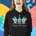 Gnomes Wine Drinking Happy New Year Western Gnomes Women Hoodie Gifts for Her