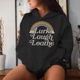 Goth Gothic Parody Rainbow Lurk Laugh Loathe Women Hoodie Gifts for Her