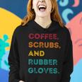 Retro Coffee Scrubs Rubber Gloves Nurse Doctor Medical Women Hoodie Gifts for Her