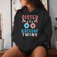 Sister Of The Birthday Twins Donut Women Hoodie Gifts for Her