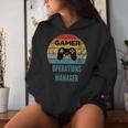 Gamer Operations Manager Vintage 60S 70S Gaming Women Hoodie Gifts for Her
