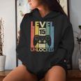 Gaming Vintage 15Th Birthday 15 Year Old Boy Girl Gamer Women Hoodie Gifts for Her