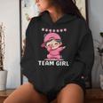 Gender Reveal Party Team Girl Dabbing Cute Baby Pink Teams Women Hoodie Gifts for Her