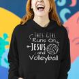This Girl Runs On Jesus And Volleyball Christian Women Hoodie Gifts for Her