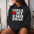 Girls Love My Emo Swag Lustiges Mädchenherz My Emo Punk Kapuzenpullover für Damen Geschenke für Sie