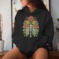 Grow Through It Flower Spine Skeleton Vintage Floral Women Women Hoodie Gifts for Her