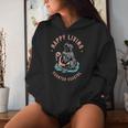 Happy Living Skeleton Reaper Flamingo Pool Float Women Hoodie Gifts for Her