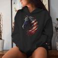 Horse Patriotic Equestrian 4Th Of July Usa American Flag Women Hoodie Gifts for Her