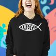 Ichthys Or Ichtus Ixoye Christian Fish Women Hoodie Gifts for Her