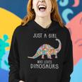 Just A Girl Who Loves Dinosaurs Cute Floral Girls Ns Women Hoodie Gifts for Her