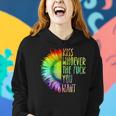 Kiss Whoever The F You Want Rainbow Lgbt Pride Women Hoodie Gifts for Her