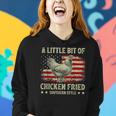 A Little Bit Of Chicken Fried Southern Style Usa Flag Women Hoodie Gifts for Her
