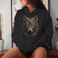 Lobo Mandala Ilustraciones Animal Estampado Amantes Animal Lo Sudadera con capucha para mujer Regalos para ella