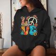 Love Peace Sign Floral Retro 70Er 80Er Jahre Kostüm Hippie Kapuzenpullover für Damen Geschenke für Sie