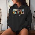 Maestra Bilingue Hearts Maestra De Español Spanish Teacher Women Hoodie Gifts for Her