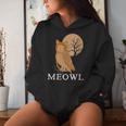Meowl Cat Owl With Tree And Full Moon Women Hoodie Gifts for Her