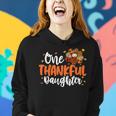 One Thankful Daughter Turkey Leopard Thanksgiving Family Women Hoodie Gifts for Her