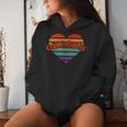 Oregon Retro Rainbow Heart 80S Whimsy Lgbtq Pride Stat Women Hoodie Gifts for Her