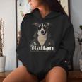 Perro Galgo 100 Estilo Italiano Chic Fashion Fashionista Cuello Sudadera con capucha para mujer Regalos para ella