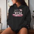 Pink Black Proud Mom Of A 2024 Graduate Decoration Women Hoodie Gifts for Her