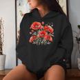 Poppy Flower Botanical Vintage Poppies Floral Women Hoodie Gifts for Her