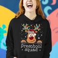 Preschool Squad Plaid Reindeer Santa Hat Teacher Christmas Women Hoodie Gifts for Her