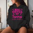 Promoted To Big Sister Of Twins Est 2024 Baby Announcement Women Hoodie Gifts for Her
