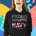 Proud Daughter Retired United States Veteran Navy Usa Flag Women Hoodie Gifts for Her