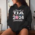 Proud Tia Of A Class Of 2024 Graduate 2024 Senior Mom 2024 Women Hoodie Gifts for Her