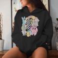 Retro Groovy Happy Easter Bunny Smile Face For Girls Women Hoodie Gifts for Her