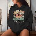 Retro Groovy In My Wound Care Era Nurse Floral Hippie Daisy Women Hoodie Gifts for Her