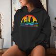 Retro Omaha Skyline Rainbow Lgbt Lesbian Gay Pride Women Hoodie Gifts for Her